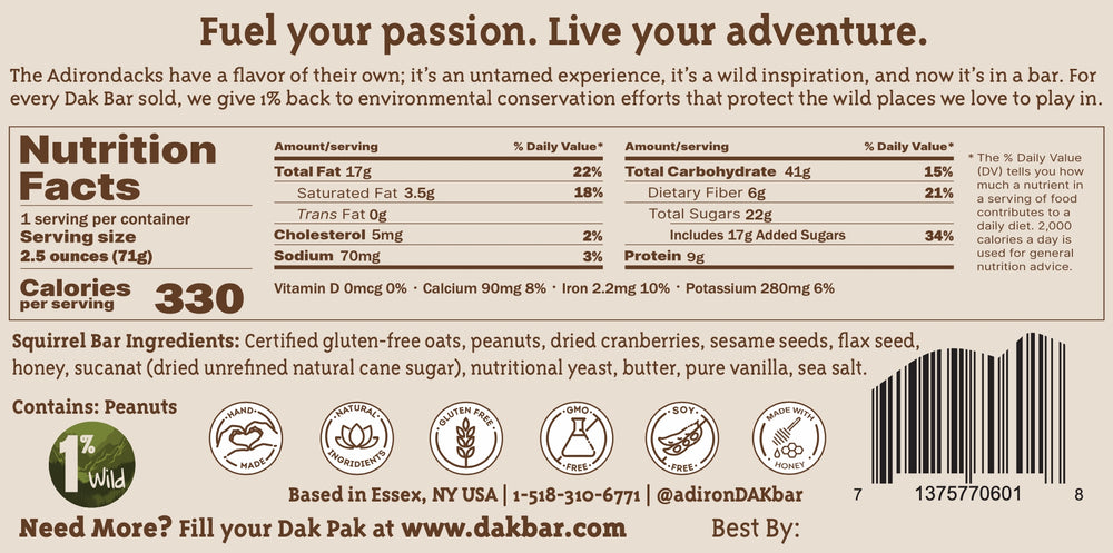 Dak Bar - Squirrel (Cranberry, Peanut & Sesame)