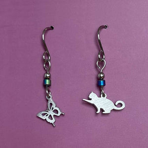 Cat & Butterfly Earrings