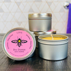 Beeswax Tin Candle - Love (Geranium & Ylang Ylang)