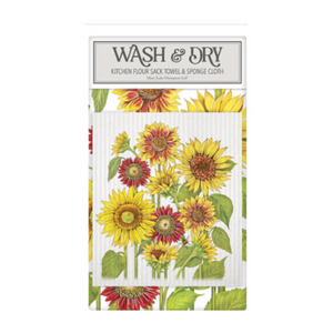 Kitchen Towel & Dish Sponge Set - Sunflower Field