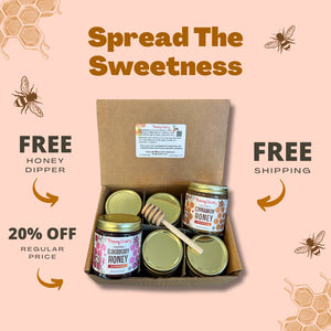 Spread The Sweetness & Save 20%: Choose 6 Creamed Honey + Free Shipping + Free Honey Dipper!