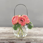 Pink Ranunculus - Glass Vase