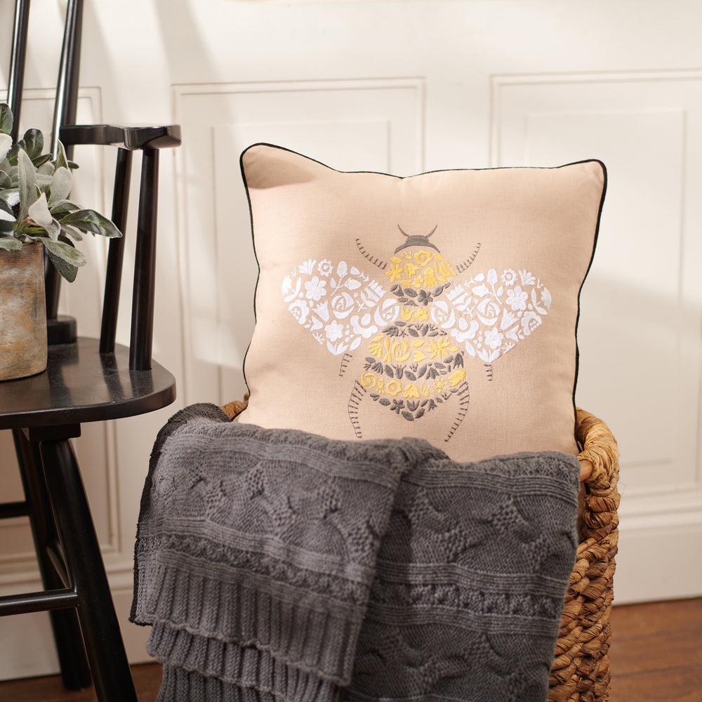 
            
                Load image into Gallery viewer, Pillow - Floral Bee
            
        