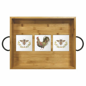 Provençal Bamboo Wood Serving Tray