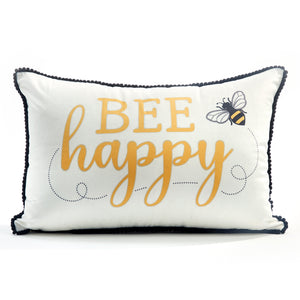Bee Happy Pillow Cover