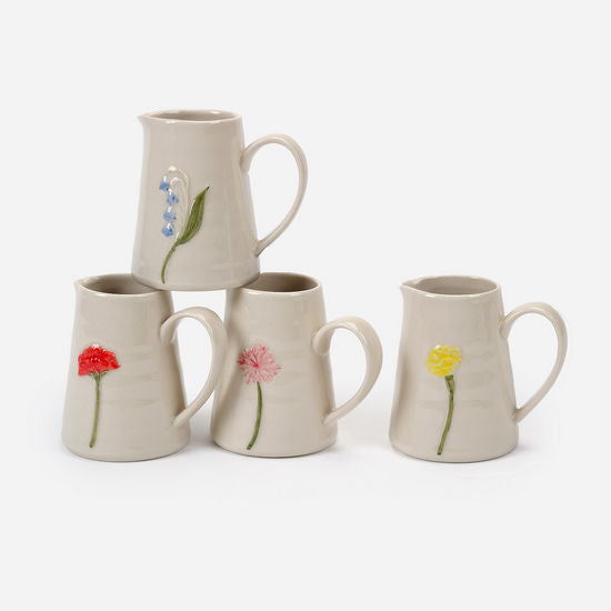 
            
                Load image into Gallery viewer, Stoneware Floral Pitcher Small
            
        