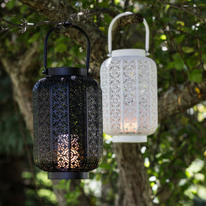 Garden Lanterns - Outdoor/Indoor with LED Simulated Fire Base
