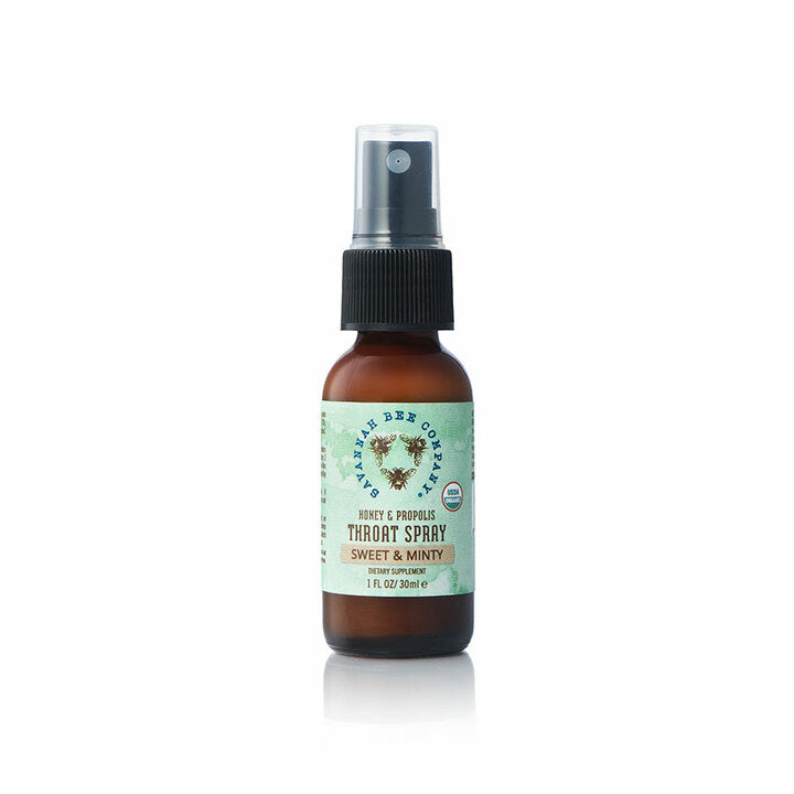 
            
                Load image into Gallery viewer, Honey &amp;amp; Propolis Throat Spray - Sweet &amp;amp; Minty
            
        