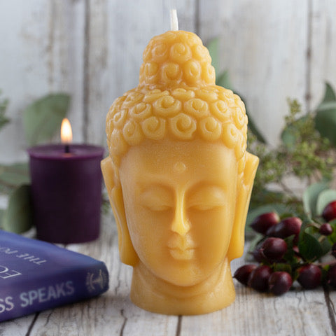 
            
                Load image into Gallery viewer, Buddha Head Beeswax Candle
            
        