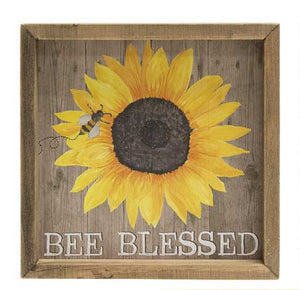 Bee Blessed Sunflower Happiness Box Signs