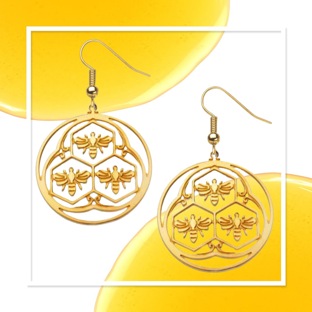 
            
                Load image into Gallery viewer, Olmsted Central Park Bees Earrings
            
        