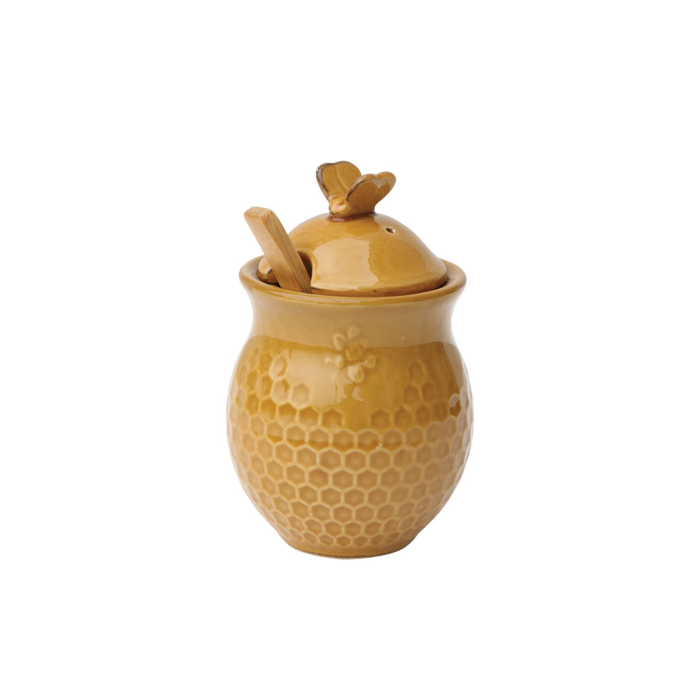 Honeycomb Honey Pot with Dipper